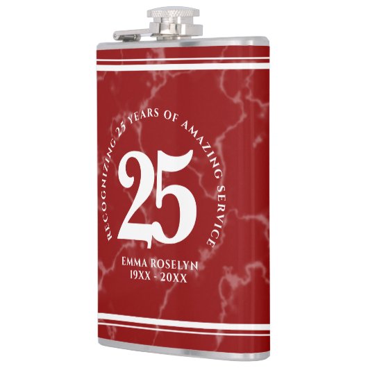 Elegant Red Marble 25 jaar Jubileum Heupfles (Links)