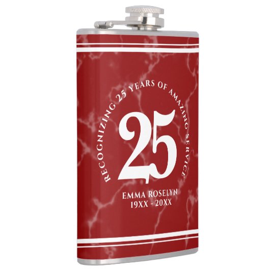 Elegant Red Marble 25 jaar Jubileum Heupfles (Rechts)