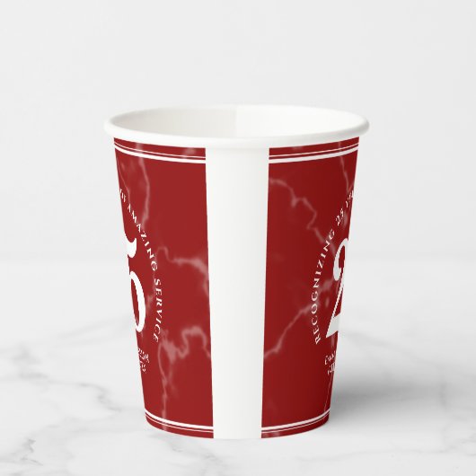 Elegant Red Marble 25 jaar Jubileum Papieren Bekers (Links)