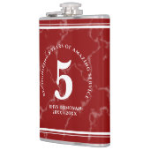 Elegant Red Marble 5 jaar Jubileum Heupfles (Links)