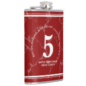 Elegant Red Marble 5 jaar Jubileum Heupfles (Rechts)