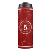 Elegant Red Marble 5 jaar Jubileum Thermosbeker (Voorkant)