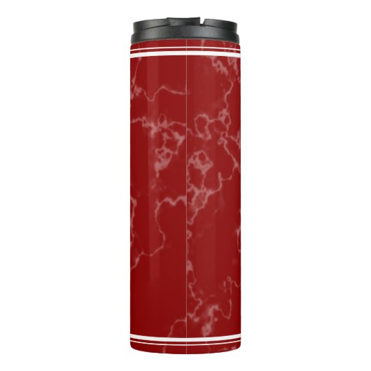 Elegant Red Marble 5 jaar Jubileum Thermosbeker (Achterkant)