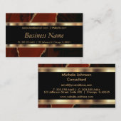 Elegant Red Marble en Gold Visitekaartje (Voorkant / Achterkant)