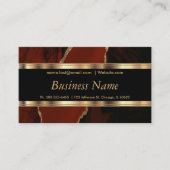 Elegant Red Marble en Gold Visitekaartje (Voorkant)