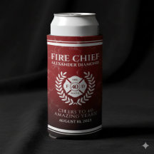 Elegant Red Marble Firefighter Retirement