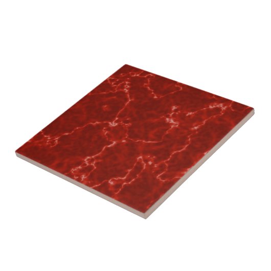 Elegant Red Marble met White Veins Tegeltje (Zijkant)