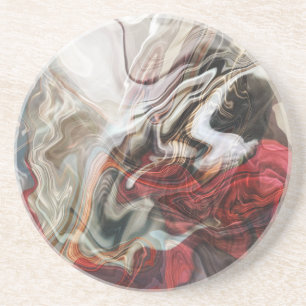 Elegant Red Marked Abstract Design Onderzetter