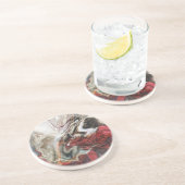 Elegant Red Marked Abstract Design Onderzetter (Zijkant)