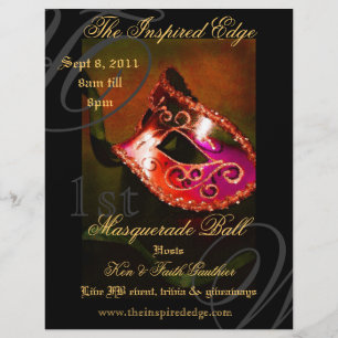 Elegant Red Masquerade Ball Party Event Flyer