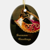 Elegant Red Masquerade Mask Holiday Ornament (Achterkant)