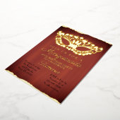 Elegant Red Masquerade zestiende verjaardag Folie Uitnodiging (Gedraaid)