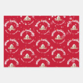 Elegant Red Merry Christmas Graffiti gemberhuis Inpakpapier Vel (Voorkant)