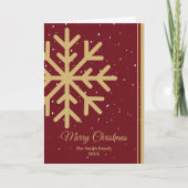 Elegant Red Merry Christmas Snowflake Folded Feestdagen Kaart (Voorkant)