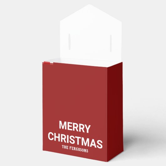 Elegant Red Merry-draagtas voor kerstmis Bedankdoosjes (Geopend)