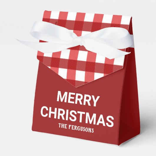 Elegant Red Merry-draagtas voor kerstmis Bedankdoosjes (Voorkant Zijde)