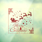 Elegant Red Merry kerstsnowflakes met kerstman Raamsticker (Vel 3)
