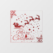 Elegant Red Merry kerstsnowflakes met kerstman Raamsticker (Vel)