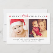 Elegant Red Merry Little kerstfoto Collage Feestdagenkaart (Voorkant)