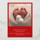 Elegant Red Merry Little kerstfoto Collage Folie Uitnodiging (Achterkant)