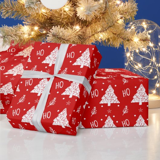 Elegant Red Merry Prettige feestdagen Script Cadeaupapier (Feestdagen)