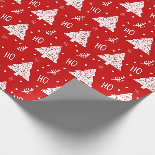 Elegant Red Merry Prettige feestdagen Script Cadeaupapier (Hoek)