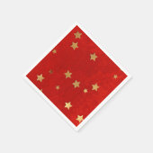 Elegant Red met Gold Stars Paper Napkin Servet (Hoek)