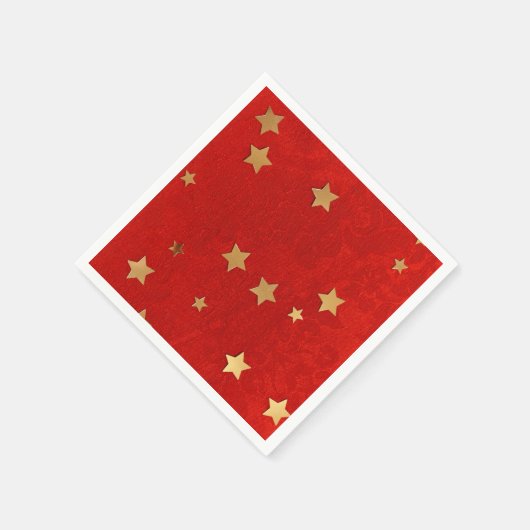 Elegant Red met Gold Stars Paper Napkin Servet (Hoek)