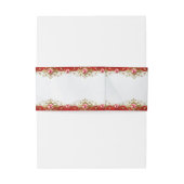 Elegant Red Metallic Monogram Script Weddenschap Uitnodigingen Wikkel (Achterkant Voorbeeld)