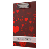 Elegant Red Modern Heart Patroon #2 Klembord (Links)