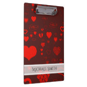 Elegant Red Modern Heart Patroon #2 Klembord (Rechts)