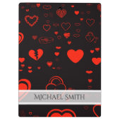 Elegant Red Modern Heart Patroon Klembord (Achterkant)