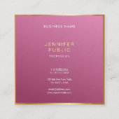 Elegant Red Modern Professional Fashionable Luxe Vierkante Visitekaartje (Achterkant)