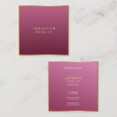 Elegant Red Modern Professional Fashionable Luxe Vierkante Visitekaartje (Voorkant / Achterkant)