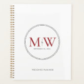 Elegant Red Monogram Wedding Planner (Voorkant)
