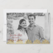 Elegant Red n Gold Ganesha & Mehndi Save the Date (Voorkant)