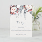 Elegant Red Navy onderwater Crab Nautical Wedding Bedankkaart (Staand voorkant)