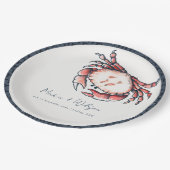 Elegant Red Navy onderwater Crab Nautical Wedding Papieren Bordje (Gekanteld)