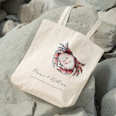 Elegant Red Navy onderwater Crab Nautical Wedding Tote Bag