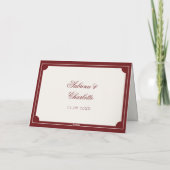 Elegant Red Old Money Wedding Thank You Card Bedankkaart (Achterkant)