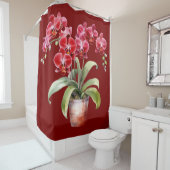 Elegant Red Orchids Shower Curtain Douchegordijn (In situ)