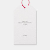 Elegant Red Original Handrawn Kerstmis Wreater Cadeaulabel (Achterkant)