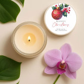 Elegant Red Ornament Christmas Ronde Sticker