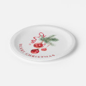 Elegant Red Ornament kerstfeestdag Papieren Bordje (Gekanteld)