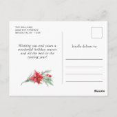 Elegant Red Ornament Merry Kerstfeestdag Briefkaart (Achterkant)