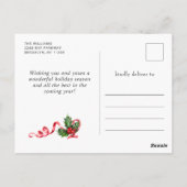 Elegant Red Ornament Merry Kerstfeestdag Briefkaart (Achterkant)