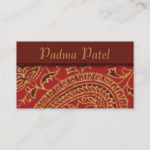 Elegant Red Paisley Professional Visitekaartje