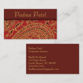 Elegant Red Paisley Professional Visitekaartje (Voorkant / Achterkant)