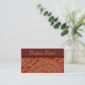 Elegant Red Paisley Professional Visitekaartje (Staand voorkant)