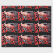 ELEGANT RED PEACOCK MET GEM STONEN CADEAUPAPIER (Vlak)